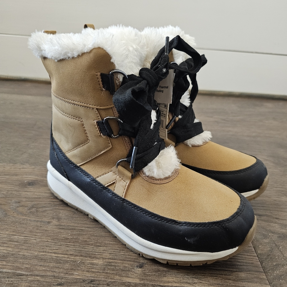 Cat And Jack Youth 6 Kasey Winter Shearling Thermolite Ankle Brown Faux Fur